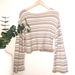 Boohoo | Striped Bell Sleeves Sweater